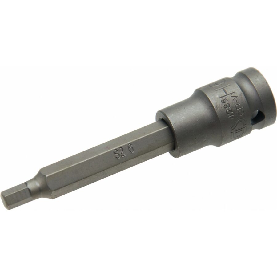 Impact Bit Socket | length 100 mm | 12.5 mm (1/2") drive | internal Hexagon 6 mm (4286) - 4286 salidzini kurpirkt cenas