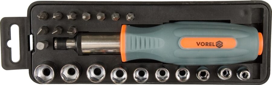 RATCHET SCREWDRIVER SET 22PCS (60976) - 60976 salidzini kurpirkt cenas