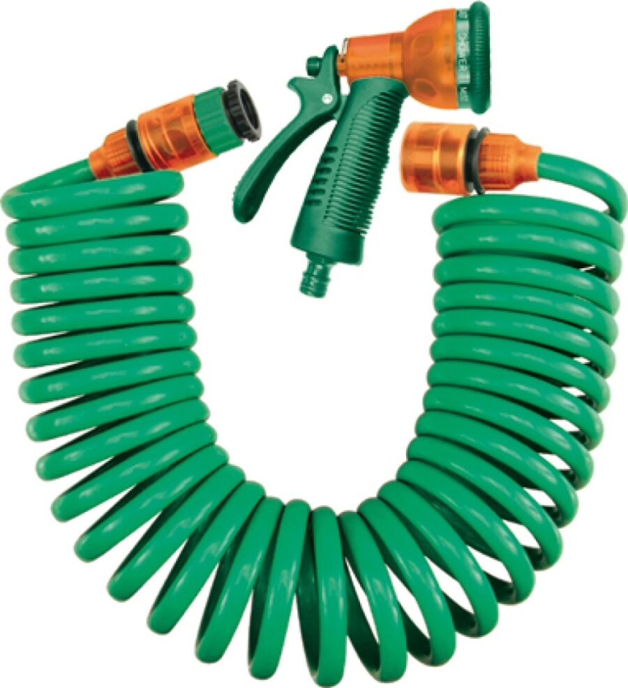 COIL HOSE SET WITH SPRAY GUN 15M (89351) - 89351 salidzini kurpirkt cenas