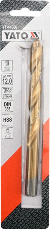 TWIST DRILL BIT HSS-TiN 12 MM (YT-44666) - YT-44666 salidzini kurpirkt cenas