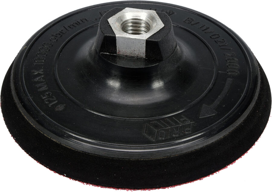 RUBBER DISC FOR ANGLE GRINDER WITH VELCRO 125MM (08511) - 8511 salidzini kurpirkt cenas