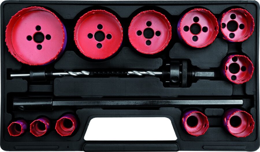 HOLE SAW KIT | HSS M3 | 19-76 mm | 15 pcs. (YT-3381) - YT-3381 salidzini kurpirkt cenas