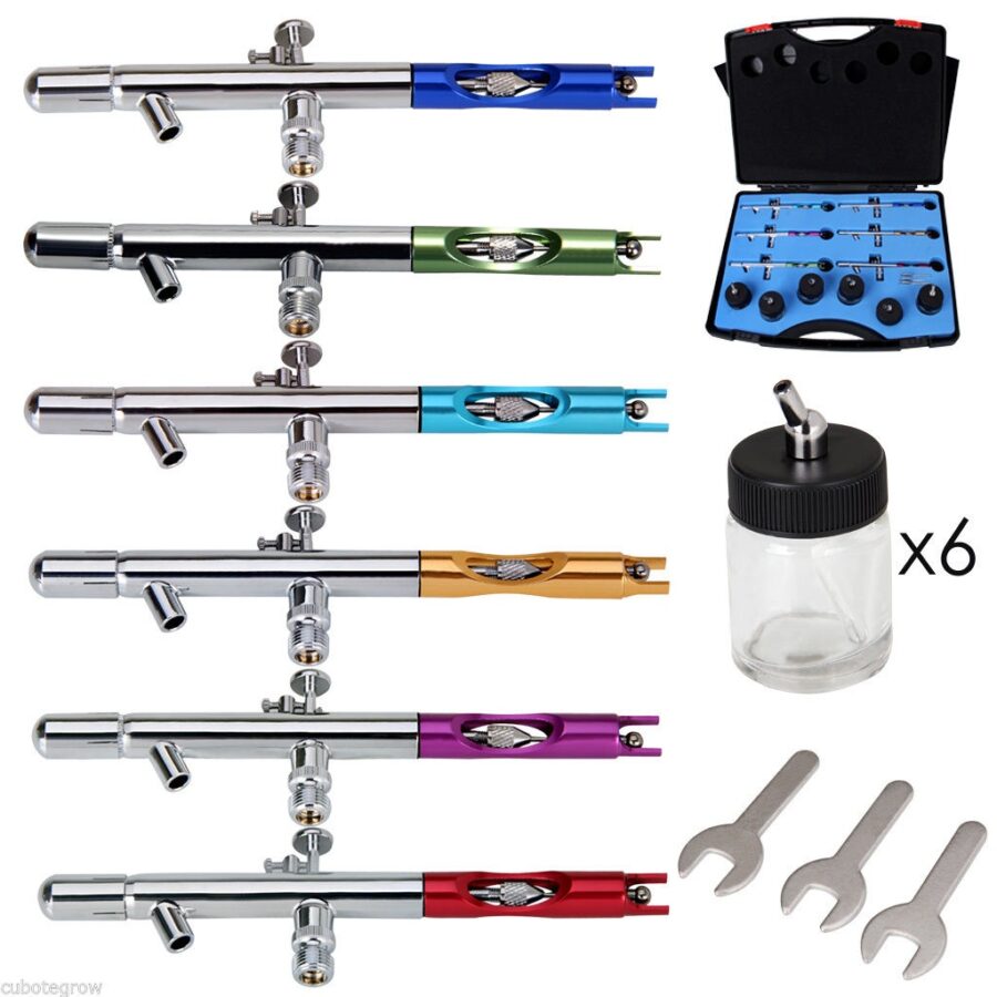 Double Action Airbrush Kit 12pc. (6+6) (ABS12) - ABS12 salidzini kurpirkt cenas