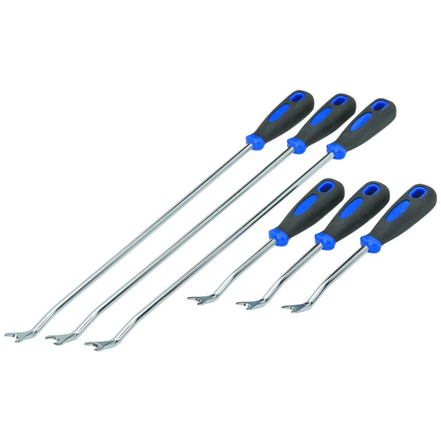 Chrome Car Door & Trim Clip Upholstery Removal Tool | 6 pc (ZC-1526) - ZC-1526 salidzini kurpirkt cenas