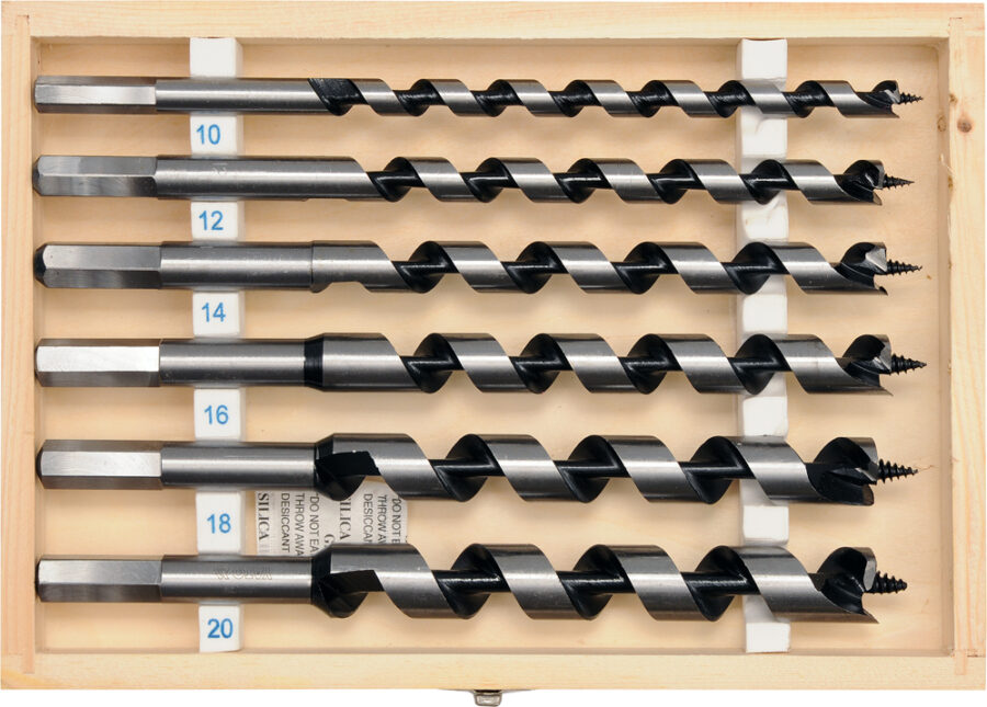 6 pc Auger Wood Drill Bit Set  l-230 mm. FI-10-20 mm (YT-3298) - YT-3298 salidzini kurpirkt cenas