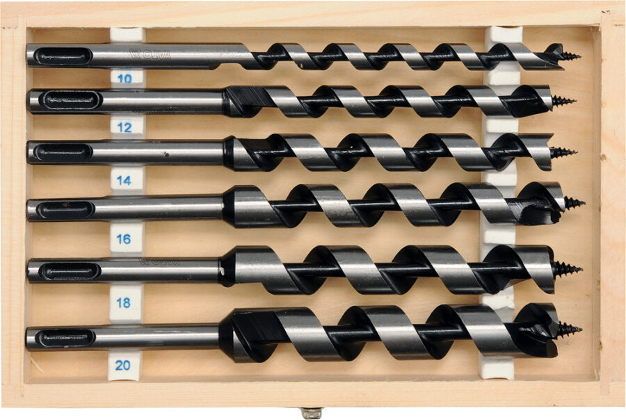 6 pc SDS Plus Auger Wood Drill Bit Set  l-200 mm. FI-10-20 mm (YT-3300) - YT-3300 salidzini kurpirkt cenas