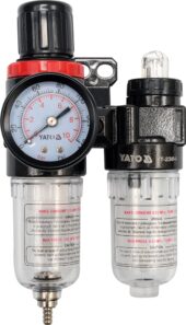 AIR REGULATOR WITH GAUGE AND FILTER 1/4"(F)x1/4"(F) FILTER VOL.  25cm3 (YT-2384) - YT-2384 salidzini kurpirkt cenas