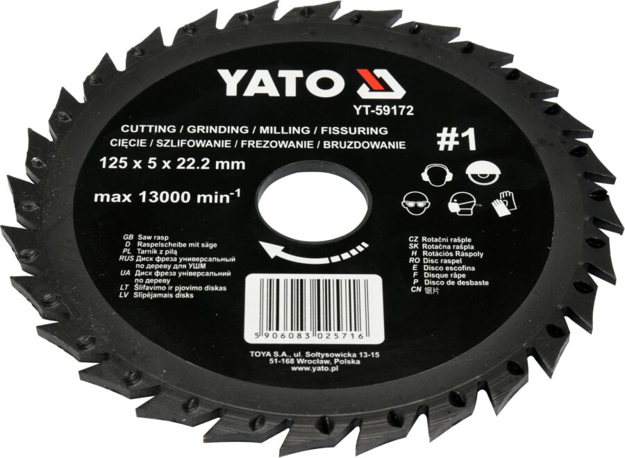 Saw rasp 125mm No1 (YT-59172) - YT-59172 salidzini kurpirkt cenas