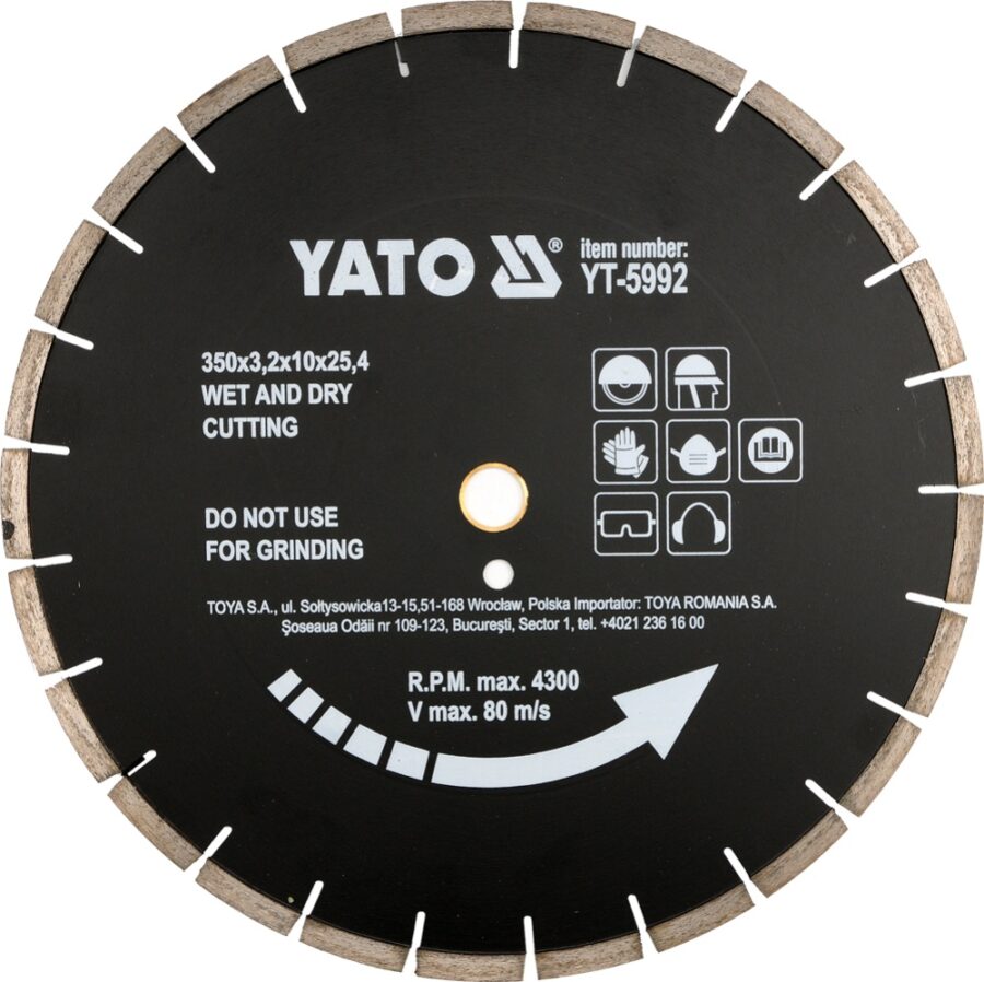 DIAMOND DISC FOR ASPHALT 300x3.2x25.4MM (YT-5991) - YT-5991 salidzini kurpirkt cenas