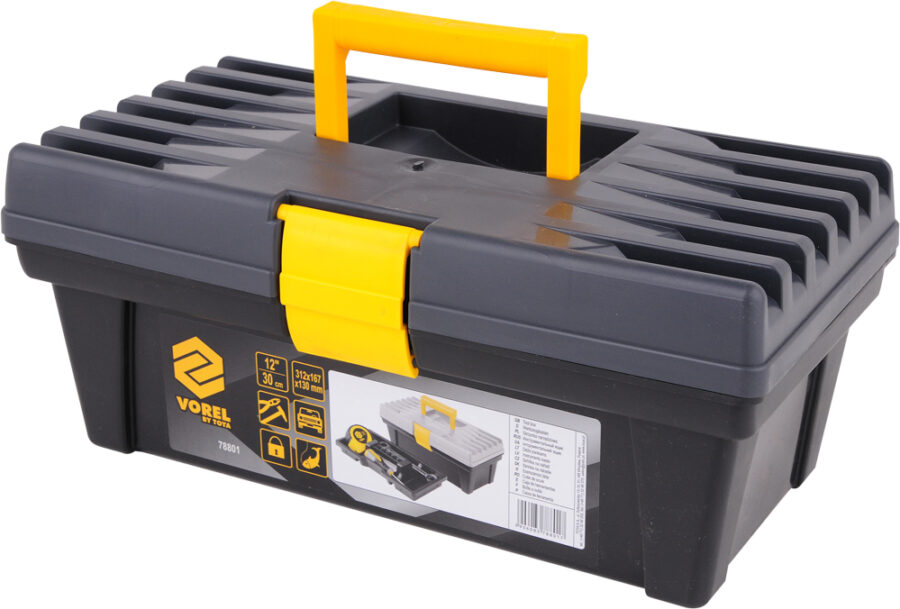 PLASTIC TOOL BOX 12" (78801) - 78801 salidzini kurpirkt cenas