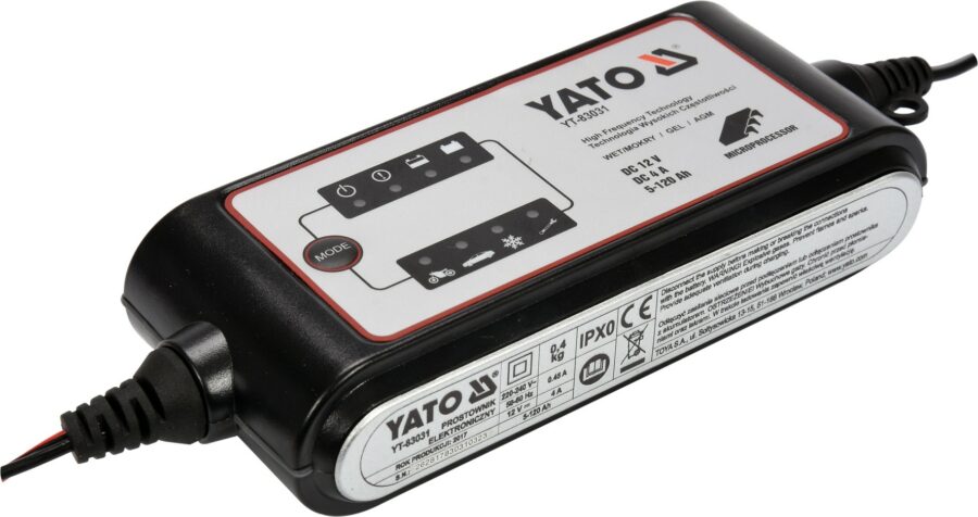 ELECTRONIC BATTERY CHARGER 12V/4A (YT-83031) - YT-83031 salidzini kurpirkt cenas