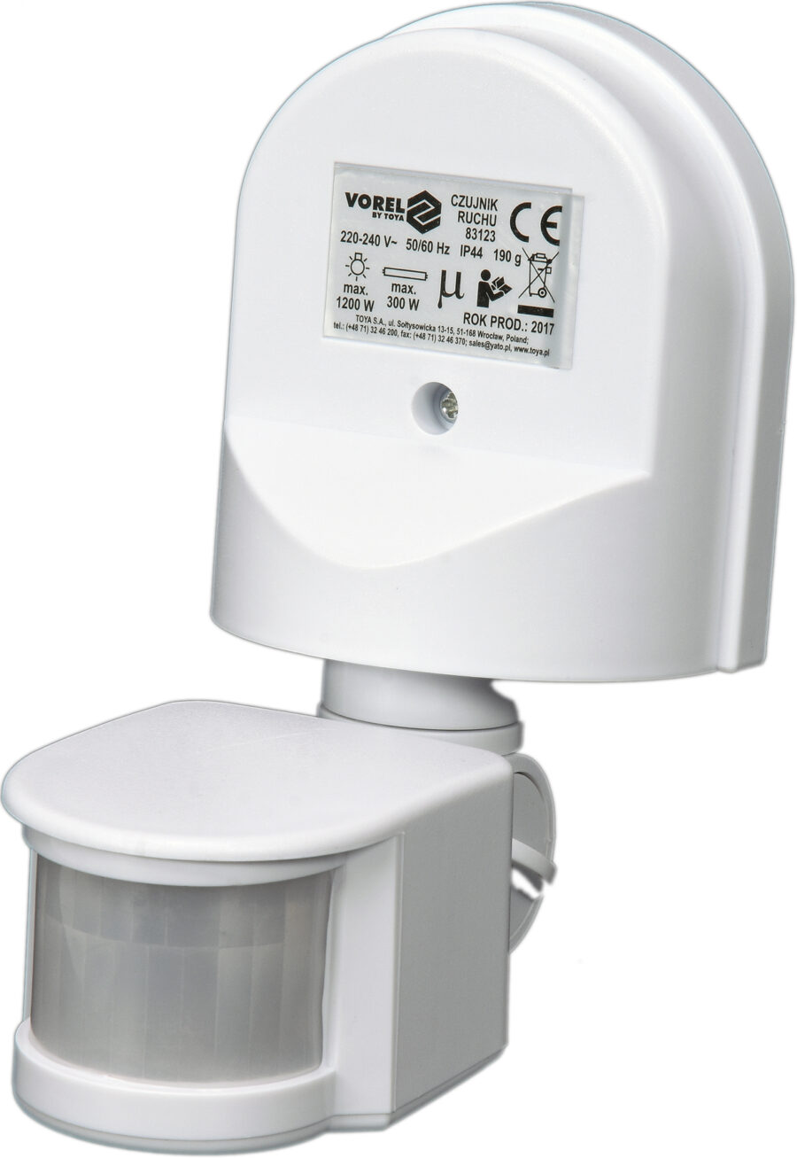 MOTION DETECTOR PIR IP44 WHITE (83123) - 83123 salidzini kurpirkt cenas