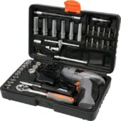 TOOL SET 44PCS WITH CORDLESS SCREWDRIVER (58645) - 58645 salidzini kurpirkt cenas