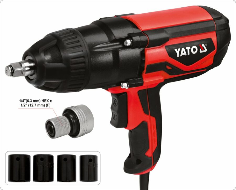 ELECTRIC IMPACT WRENCH 1/2" 1020W/600Nm (YT-82021) - YT-82021 salidzini kurpirkt cenas