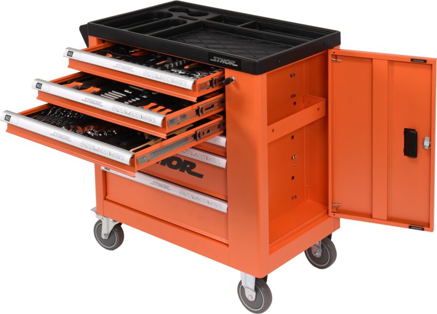 Workshop Trolley | 6 Drawers | 1 Side Door | 184 pcs (58560) - 58560 salidzini kurpirkt cenas