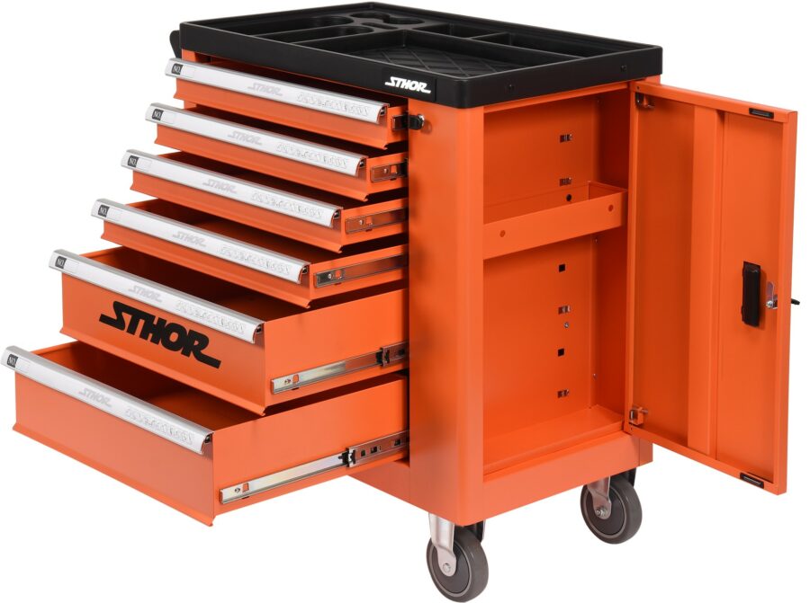 Workshop Trolley | 6 Drawers | 1 Side Door | empty (58561) - 58561 salidzini kurpirkt cenas