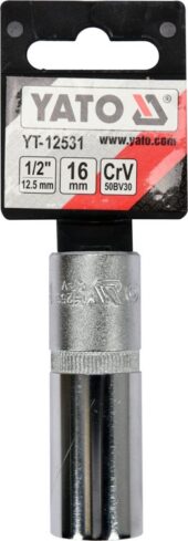 SPARK PLUG SOCKET 1/2" 16MM (YT-12531) - YT-12531 salidzini kurpirkt cenas