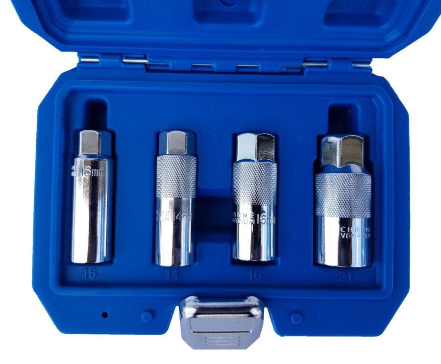 Spark plug socket set | with rubber | 3/8" | 4 pcs (SPS4) - SPS4 salidzini kurpirkt cenas