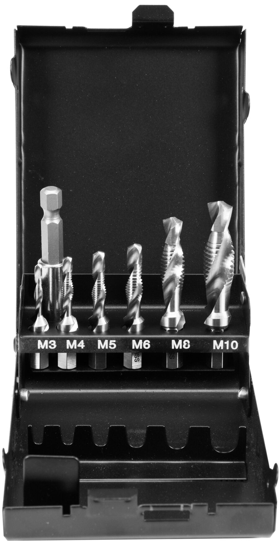 COMBINED DRILL TAPS M3-M10 7PCS SET HEX (YT-44849) - YT-44849 salidzini kurpirkt cenas