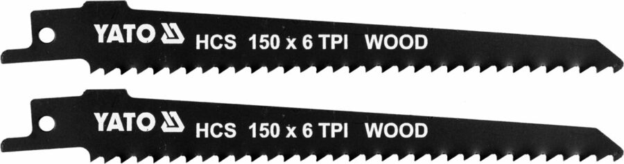 SABRE SAW BLADES HCS150MM 6TPI 2PCS (YT-33922) - YT-33922 salidzini kurpirkt cenas