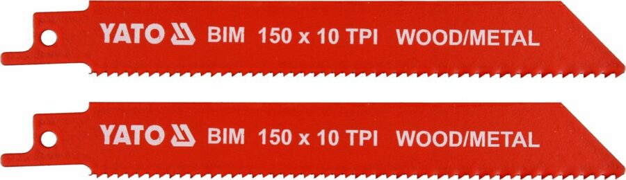 SABRE SAW BLADES BIM 150MM 10TPI 2PCS (YT-33930) - YT-33930 salidzini kurpirkt cenas