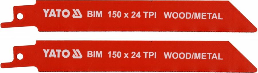 SABRE SAW BLADES BIM  150MM 24TPI 2PCS (YT-33932) - YT-33932 salidzini kurpirkt cenas