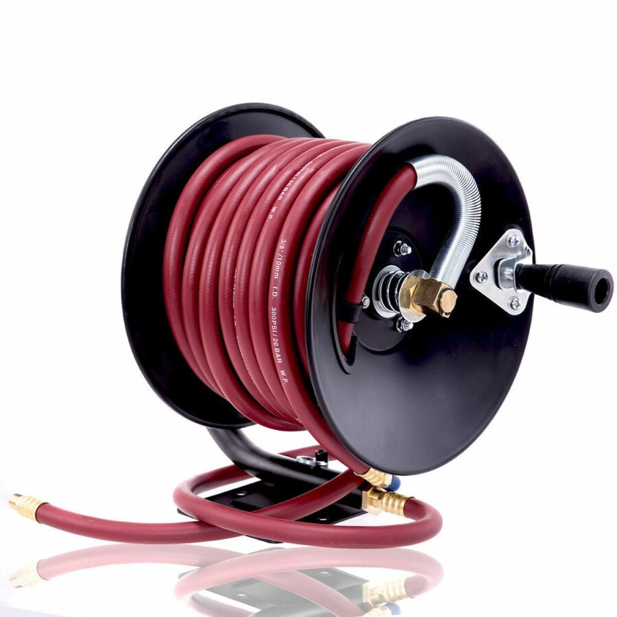 WELZH 50′x3/8"RUBBER AIR HOSE REEL (HR15A-1) - HR15A-1 salidzini kurpirkt cenas