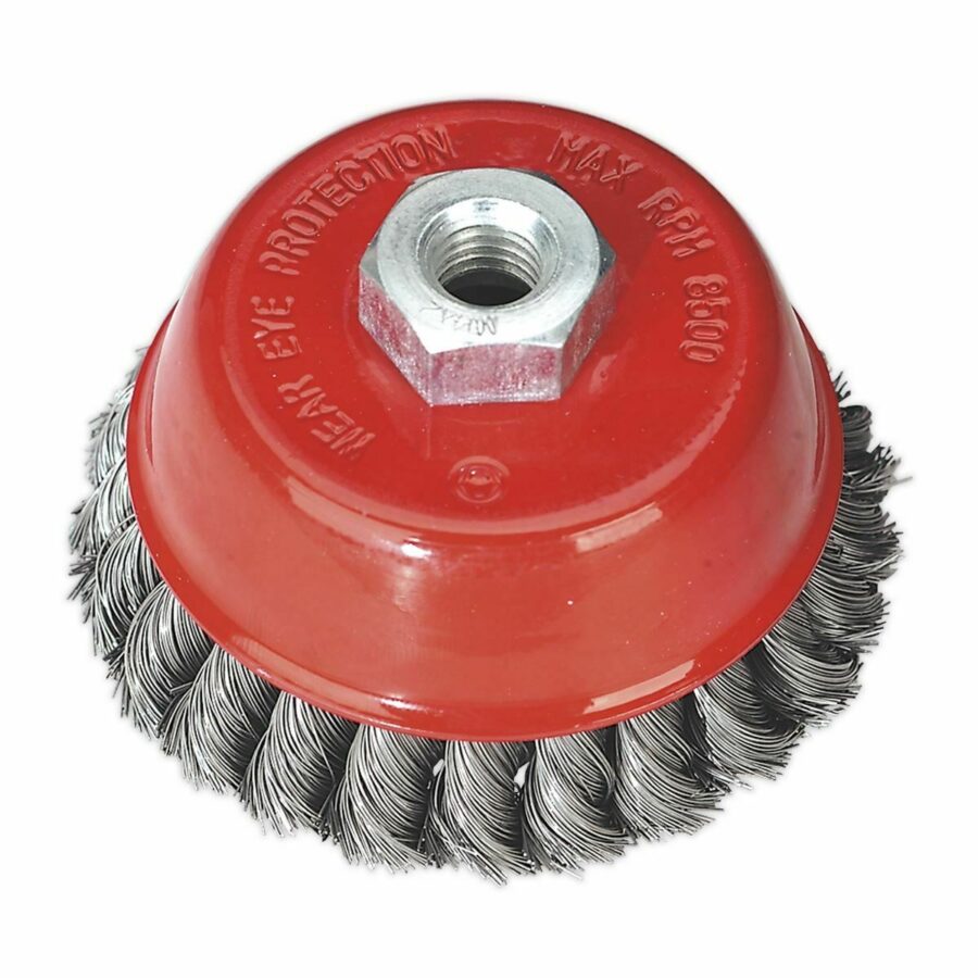 Twist Knot Wire Cup Brush | 100 mm | M14 (ES740100) - ES740100 salidzini kurpirkt cenas