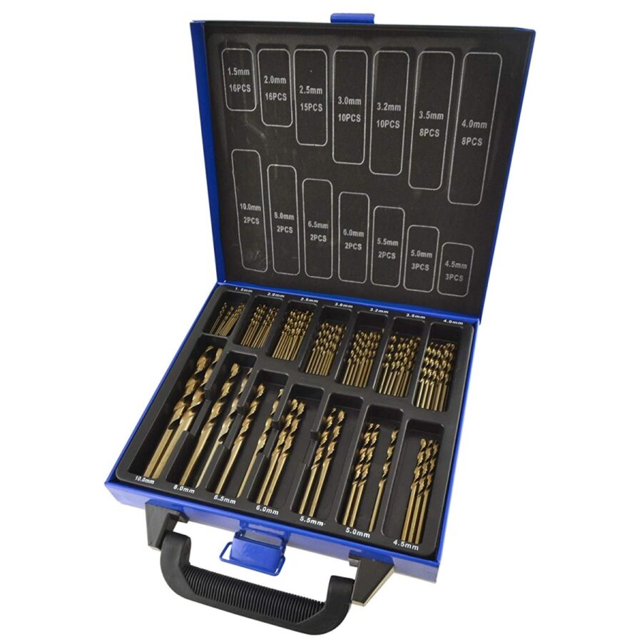 99pc Cobalt M35 Drills Metric for Stainless Steel HSS-CO 135 Deg 1.5-10mm  (DR397) - DR397 salidzini kurpirkt cenas