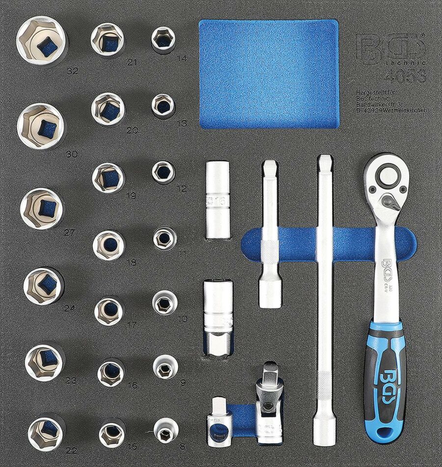 Tool Tray 2/3: Socket Set 12.5 mm (1/2 ") | 27 pcs. (4053) - 4053 salidzini kurpirkt cenas