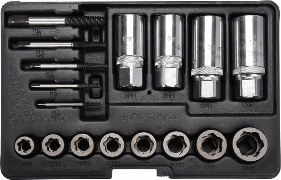 SCREW AND STUD EXTRACTOR SET 17 PCS (YT-06033) - YT-06033 salidzini kurpirkt cenas