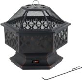 GARDEN STEEL FIRE PIT WITH GRILL 70X60CM (99703) - 99703 salidzini kurpirkt cenas