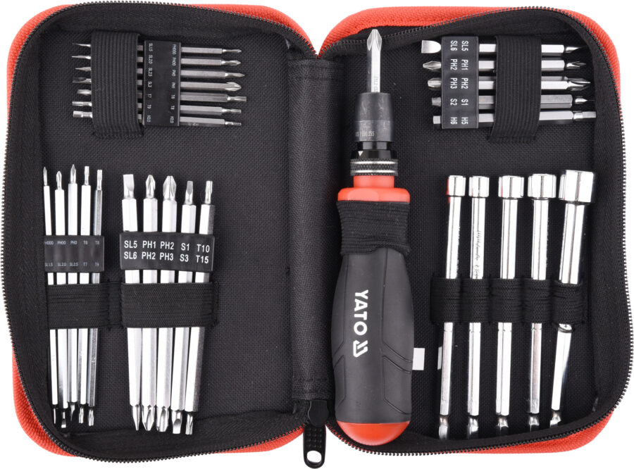 Screwdriver with bits | 28 pcs. (YT-27940) - YT-27940 salidzini kurpirkt cenas