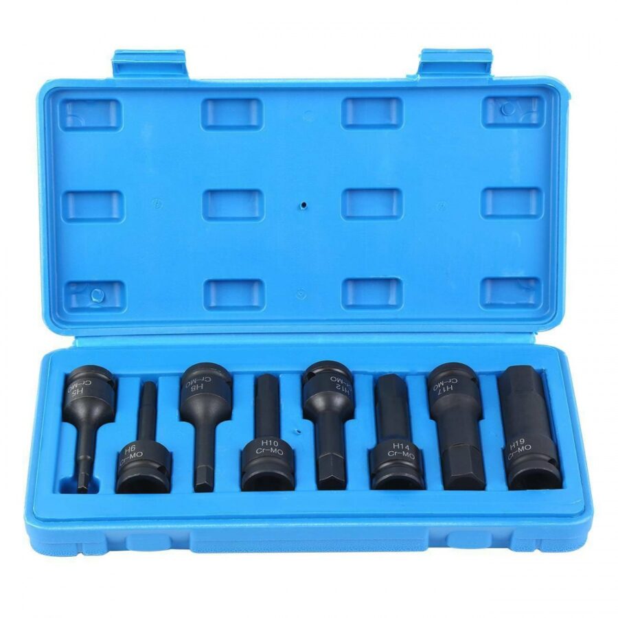 Impact Bit Set | 12.5 mm (1/2") drive | internal Hexagon 5 - 19 mm | 8 pcs.. (S1100) - S1100 salidzini kurpirkt cenas