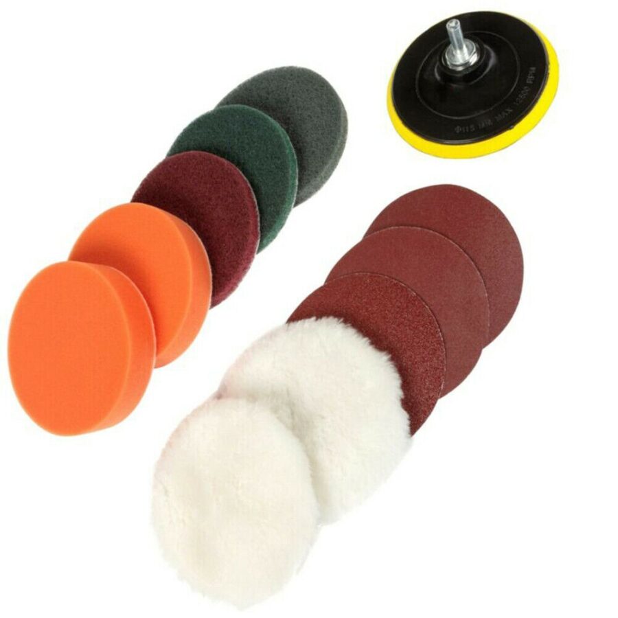 Polishing and sanding pad set | Ø 125 mm | 12 pcs (BK1001) - BK1001 salidzini kurpirkt cenas