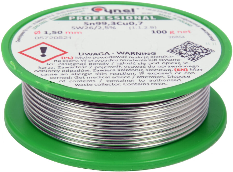 Lead free solder | Ø 1.5 mm | 100g (76854) - 76854 salidzini kurpirkt cenas