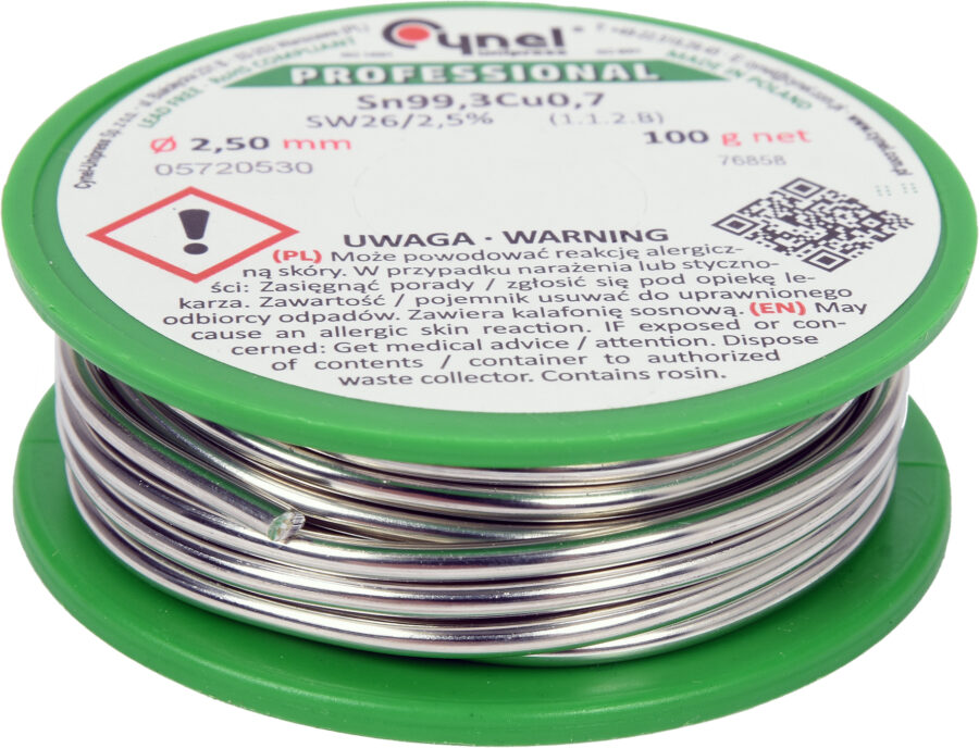 Lead free solder | Ø 2.5 mm | 100g (76858) - 76858 salidzini kurpirkt cenas