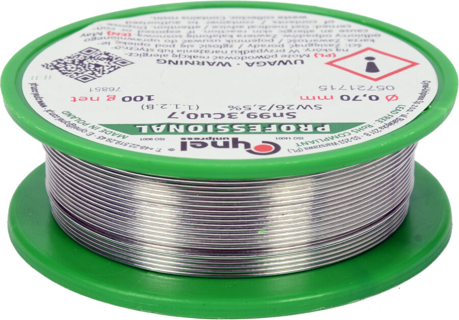 Lead free solder | Ø 0.7 mm | 100g (76851) - 76851 salidzini kurpirkt cenas