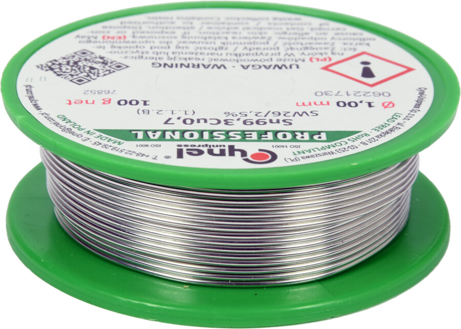 Lead free solder | Ø 1.0 mm | 100g (76852) - 76852 salidzini kurpirkt cenas