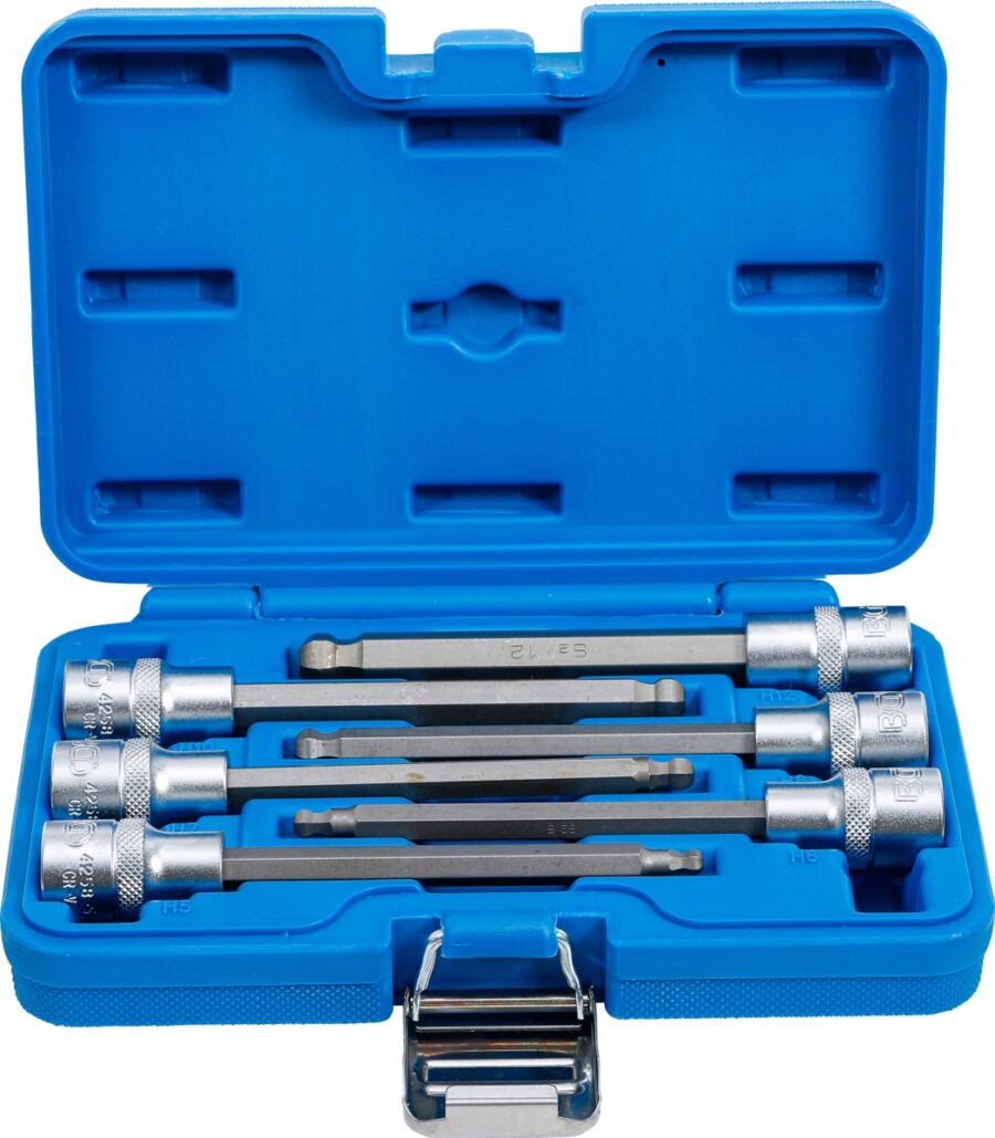 Bit Socket Set | 12.5 mm (1/2") drive | internal Hexagon ball point 5 - 12 mm | 6 pcs. (4258) - 4258 salidzini kurpirkt cenas