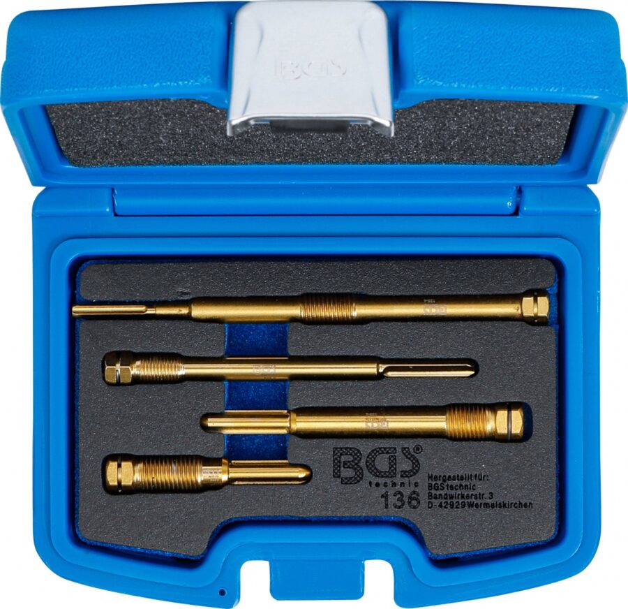 Glow plug bore reamer set | 4 pcs. (136) - 136 salidzini kurpirkt cenas