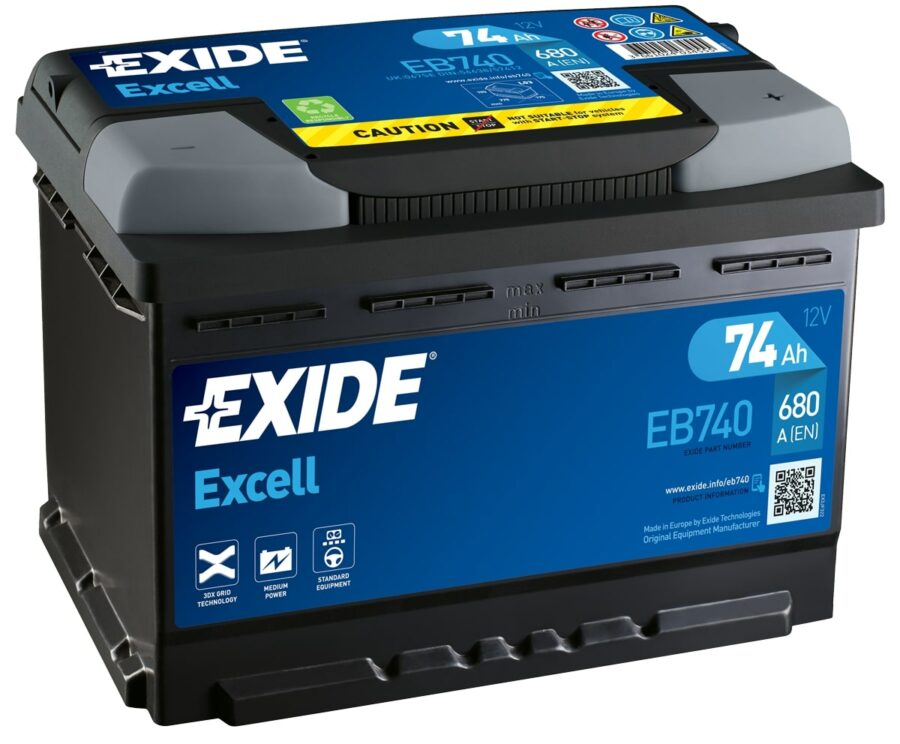 Akumulators EXIDE EXCELL - 12V - 74  Ah - 3661024034555