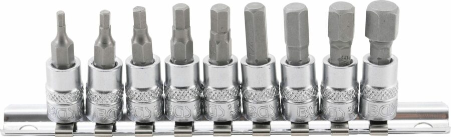 Bit Socket Set | 6.3 mm (1/4") drive | internal Hexagon | Inch sizes 3/32" - 3/8" | 9 pcs. (2749) - 2749 salidzini kurpirkt cenas