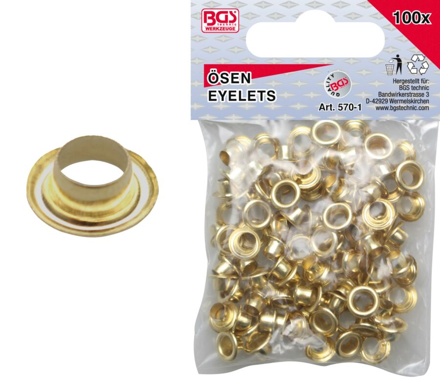 Eyelet Assortment | 4.5 x 5.0 mm | 100 pcs. (570-1) - 570-1 salidzini kurpirkt cenas