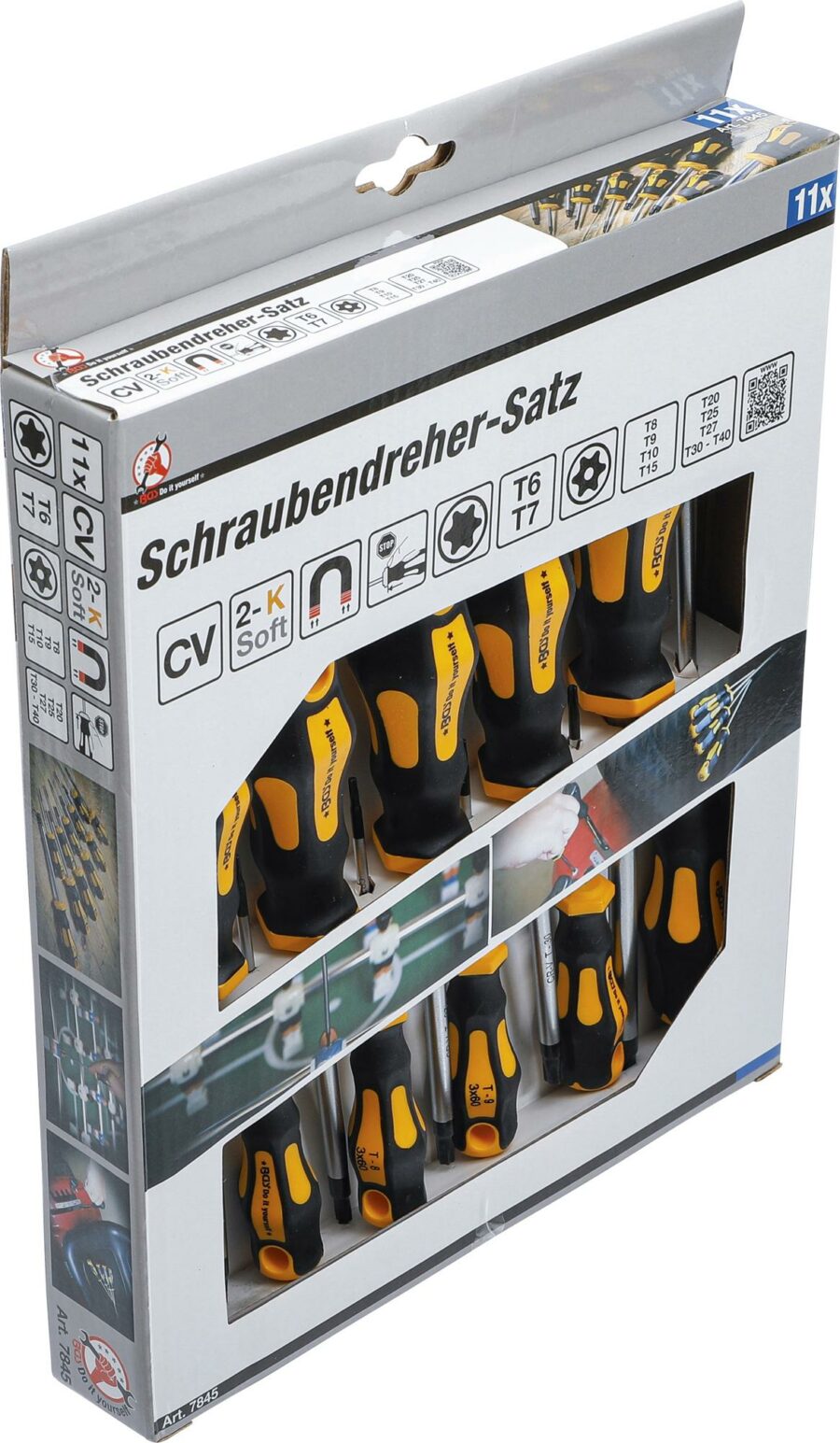 Screwdriver Set | T-Star tamperproof (for Torx) | 11 pcs. (7845) - 7845 salidzini kurpirkt cenas