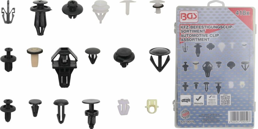 Automotive Clip Assortment for Honda | 418 pcs. (9059) - 9059 salidzini kurpirkt cenas