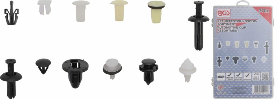 Automotive Clip Assortment for Mitsubishi | 370-tlg. (9142) - 9142 salidzini kurpirkt cenas