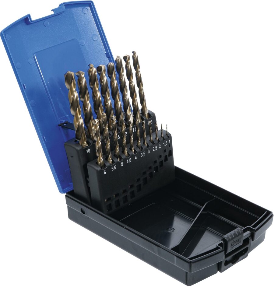 Twist Drill Set | HSS-G M35 Cobalt Steel | 1 - 10 mm | 19 pcs. (9297) - 9297 salidzini kurpirkt cenas