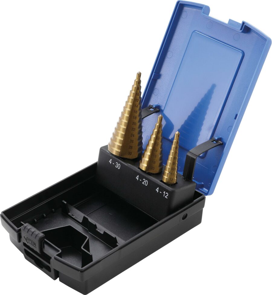 Step Drill Set | titanium-nitrated | Ø 4 - 30 mm | 3 pcs. (1624) - 1624 salidzini kurpirkt cenas