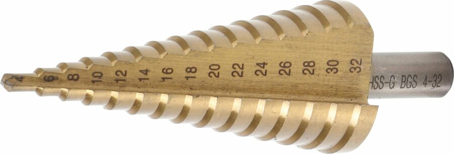 Step Drill | titanium-nitrated | Ø 4 - 32 mm (1619) - 1619 salidzini kurpirkt cenas